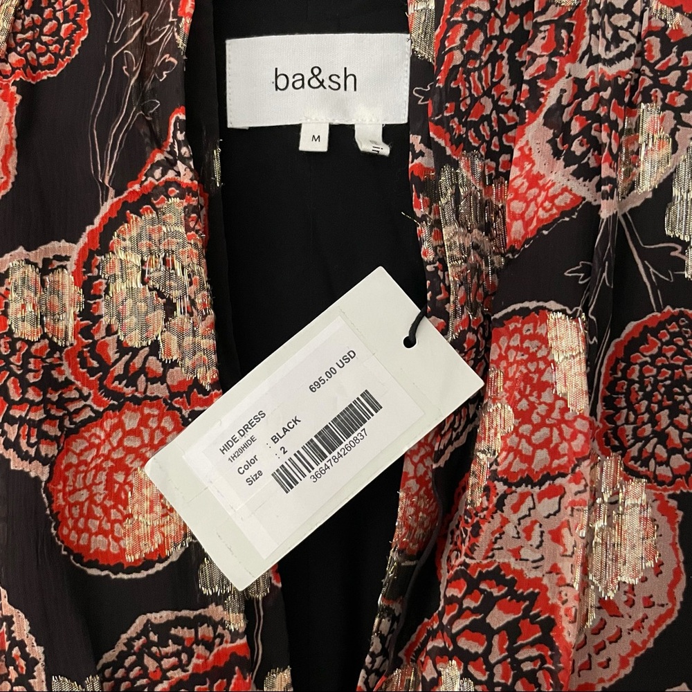 ba&sh Floral Maxi Dress - Black and Red - Picture 9 of 12